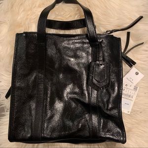 Zara Patent Leather Tote in Black